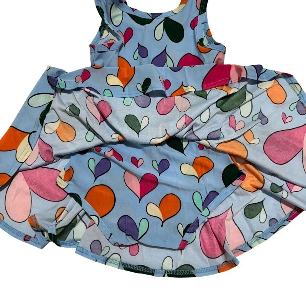 Dot Dot‎ Smile Baby Girls Size 12/24M Heart Tank Twirl Dress Attached Brief NWT